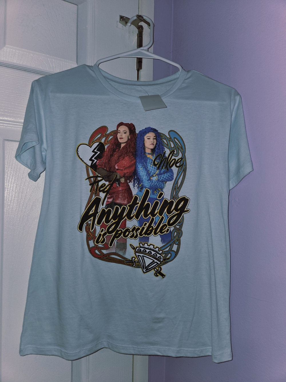 Disney Descendants Girls Graphic Tee in Light Blue - Size 10/12